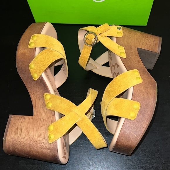 Sam Edelman Josefine mustard suede leather boho sandals Sz 9 1/2 new - Picture 7 of 10